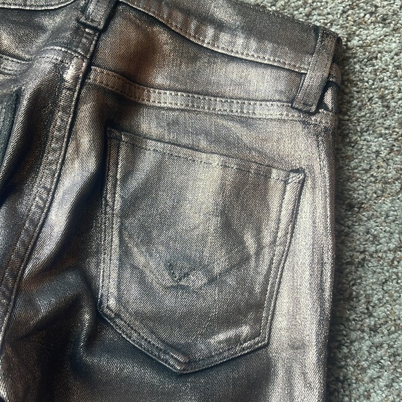 Hudson Nico super skinny stretchy metallic Jean rose gold size 24 NWOT - Picture 4 of 6
